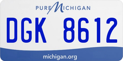 MI license plate DGK8612