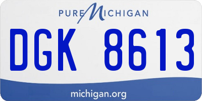 MI license plate DGK8613