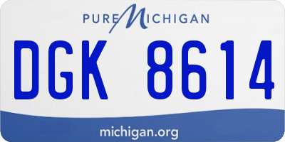 MI license plate DGK8614