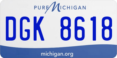MI license plate DGK8618
