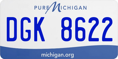 MI license plate DGK8622