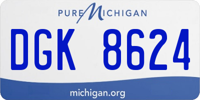 MI license plate DGK8624