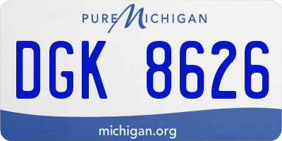 MI license plate DGK8626