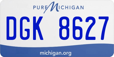 MI license plate DGK8627