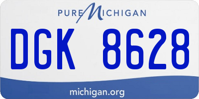 MI license plate DGK8628