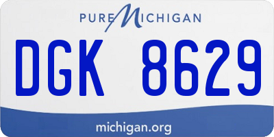 MI license plate DGK8629