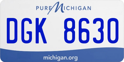 MI license plate DGK8630