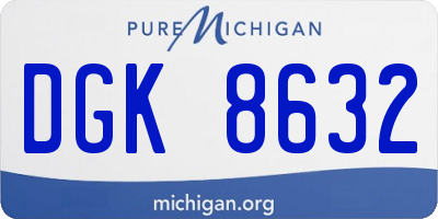 MI license plate DGK8632