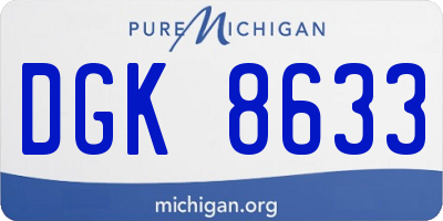 MI license plate DGK8633