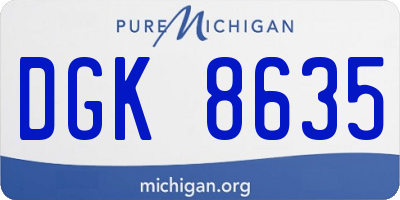 MI license plate DGK8635
