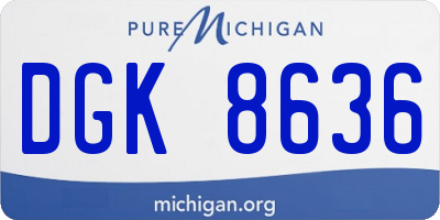 MI license plate DGK8636