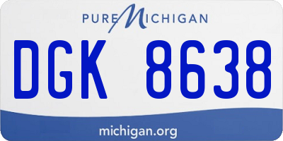 MI license plate DGK8638