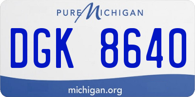 MI license plate DGK8640