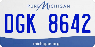 MI license plate DGK8642