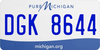 MI license plate DGK8644