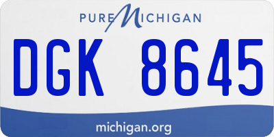 MI license plate DGK8645