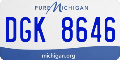 MI license plate DGK8646