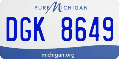 MI license plate DGK8649