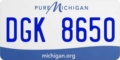 MI license plate DGK8650