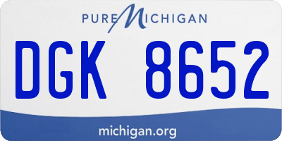 MI license plate DGK8652