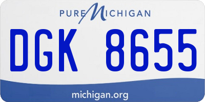 MI license plate DGK8655
