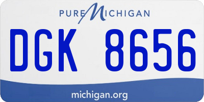 MI license plate DGK8656