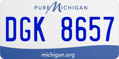 MI license plate DGK8657