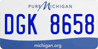 MI license plate DGK8658