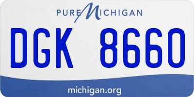 MI license plate DGK8660
