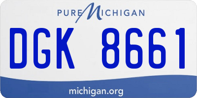 MI license plate DGK8661