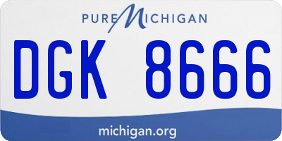 MI license plate DGK8666