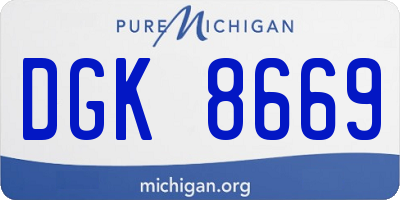 MI license plate DGK8669