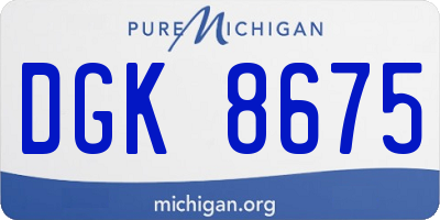 MI license plate DGK8675