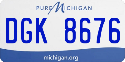 MI license plate DGK8676