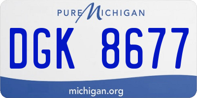MI license plate DGK8677