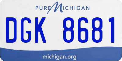MI license plate DGK8681