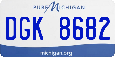 MI license plate DGK8682