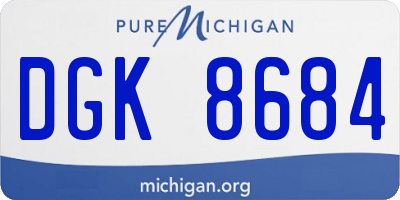 MI license plate DGK8684