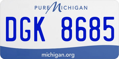 MI license plate DGK8685