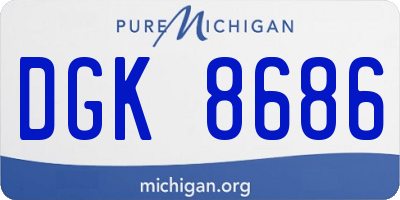 MI license plate DGK8686