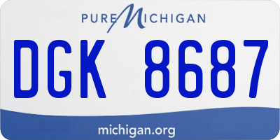 MI license plate DGK8687