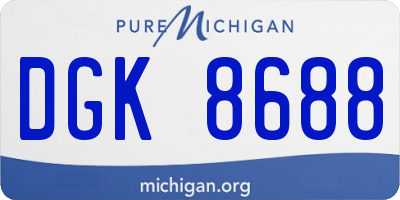 MI license plate DGK8688