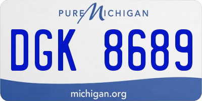 MI license plate DGK8689