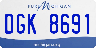 MI license plate DGK8691
