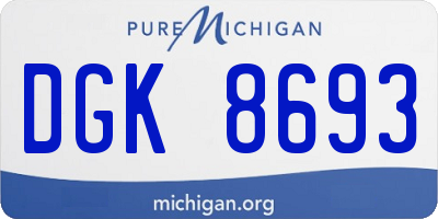 MI license plate DGK8693