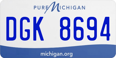 MI license plate DGK8694