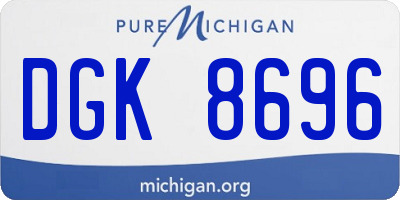 MI license plate DGK8696