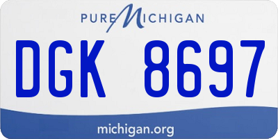 MI license plate DGK8697