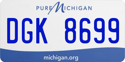 MI license plate DGK8699