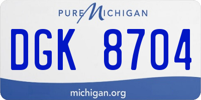 MI license plate DGK8704